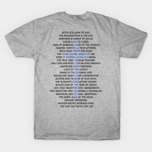 Names of Jesus - Back of Tshirt T-Shirt